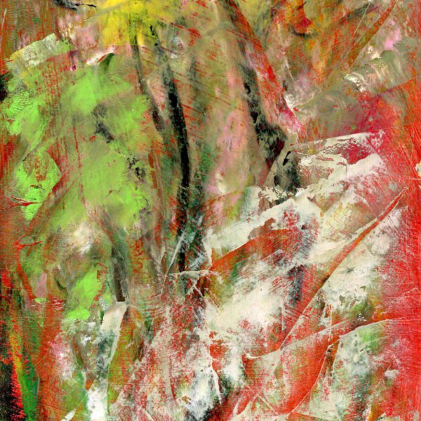 Äste im Rot 2024, Ölpastell 10x15cm