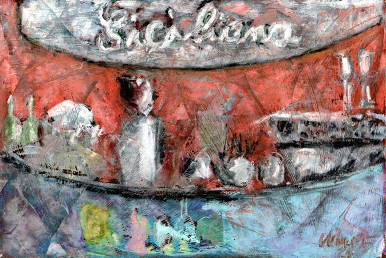 Bar Siciliana, Varese 2023/24, Ölpastell 20x30cm