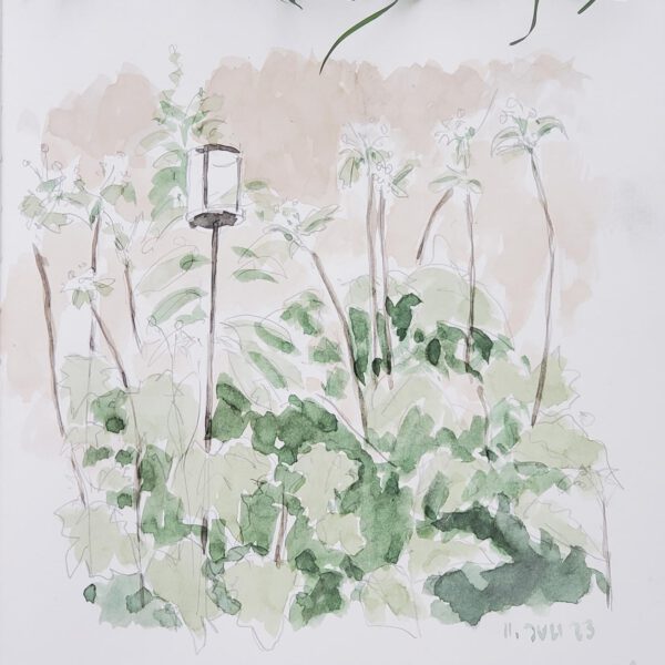 Der Kerzenhalter 11. Juli 2023, Aquarell aus dem Skizzenbuch
