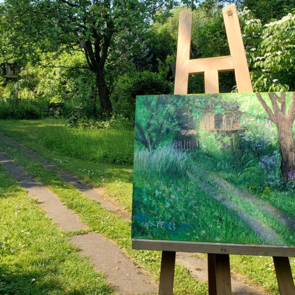 Garten 26.05.2023, Ölpastell 50x60cm En Plein Air