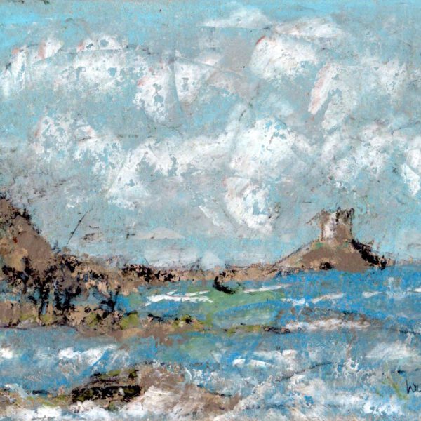 Isola delle Femmine 2024, Ölpastell 15x20cm