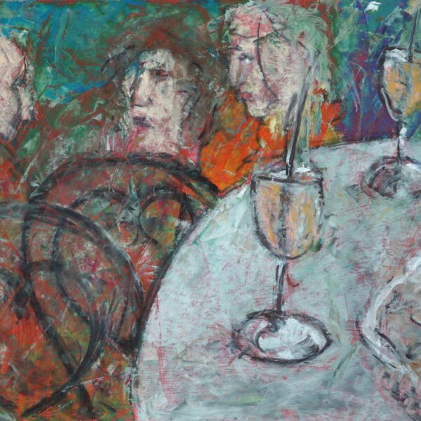 Palermo 2023, Cafe Luca Ölpastell 30x40cm