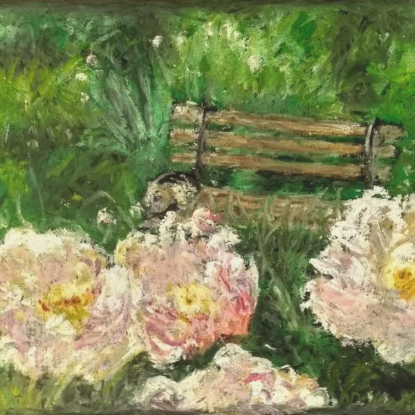 Jojo Wolff: Pfingstrosen 15. Oktober 2022, Ölpastell ca. 21x30cm