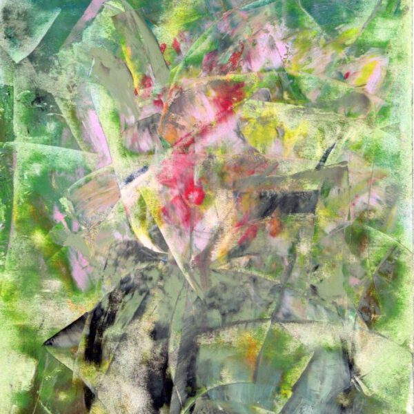 Rosarote Blüten, August 2024, Ölpstell, 12x16cm