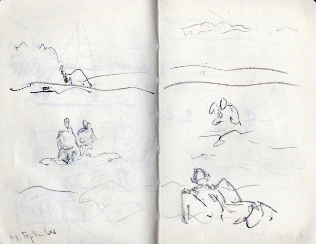 Skizzenbuch Camaret, Sur la Plage 3,14. September 2023