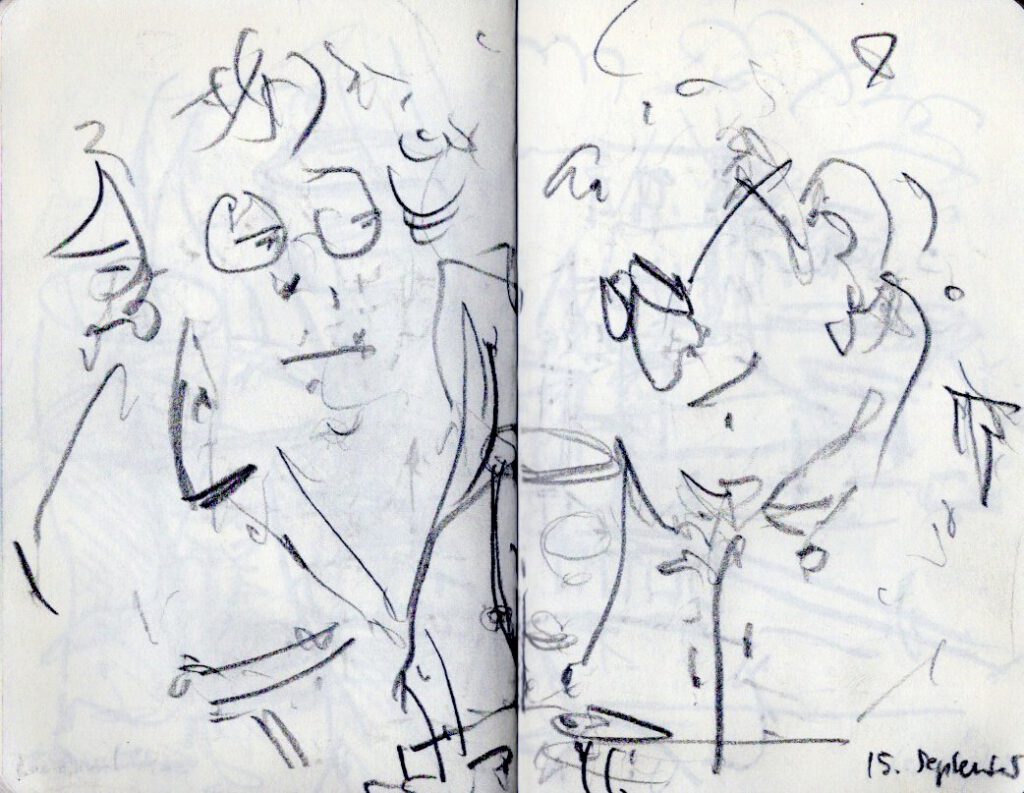 Skizzenbuch Camaret, 15. September 2023, Au Cafe-4