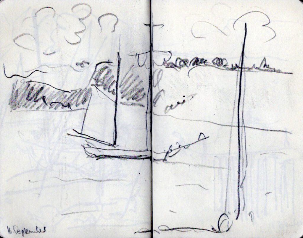 Skizzenbuch Camaret, Hafen 16. September 2023