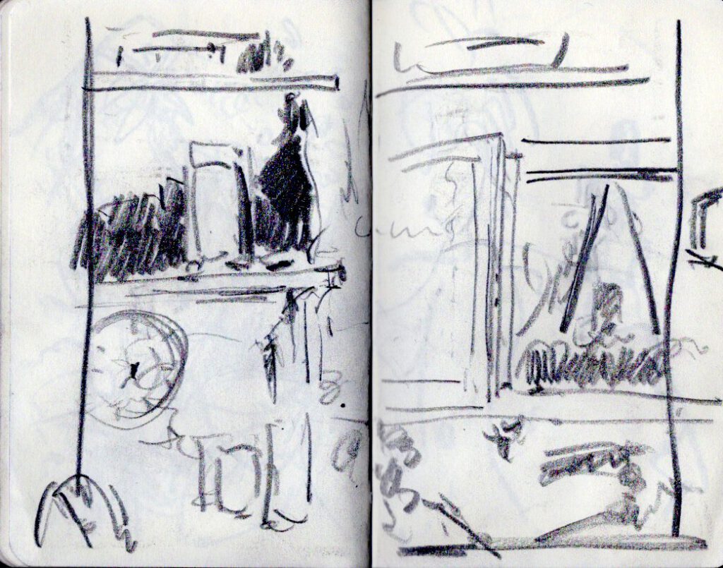 Skizzenbuch Camaret, Interieur, September 2023
