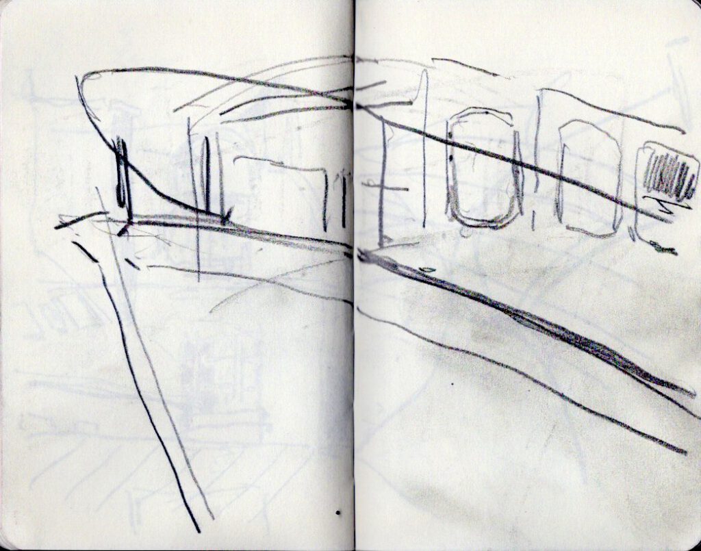 Skizzenbuch Camaret, Schiffsfriedhof 1, September 2023