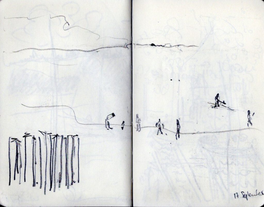 Skizzenbuch Camaret, Strand 17. September 2023