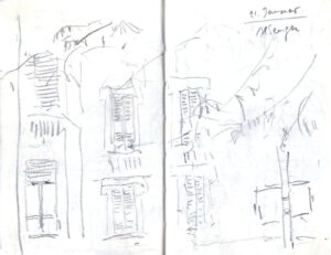 Skizzenbuch Ligurien, Albenga,21. Januar 2024