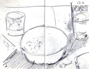 Skizzenbuch Ligurien, Apero 16. Januar 2024