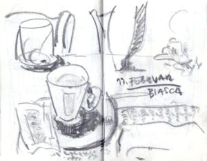 Skizzenbuch Ligurien, Biasca, 11. Februar 2024 (3)