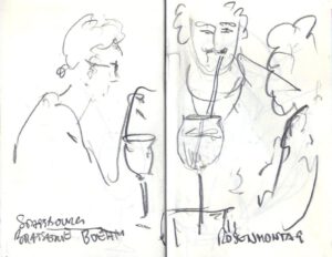 Skizzenbuch Ligurien, Brasserie Boehm in Strasbourg, 12, Februar 2024