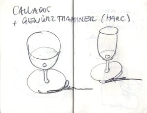 Skizzenbuch Ligurien, Calvados und Marc, Strasbourg 12. Februar 2024