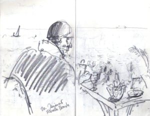 Skizzenbuch Ligurien, Finale Beach, 20. Januar 2024
