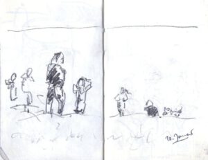 Skizzenbuch Ligurien, Finale Ligure Beach, 20. Januar 2024