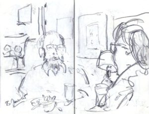 Skizzenbuch Ligurien, Restaurantgäste, 25. Januar 2024