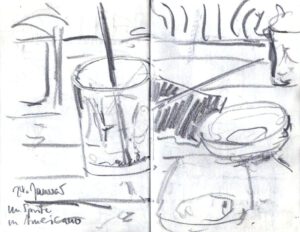 Skizzenbuch Ligurien, Spritz und Americano, 24. Januar 2024