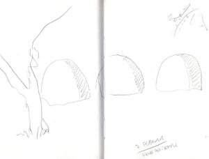 Skizzenbuch Sizilien, Agrigent, Bögen im Valle dei Templi, 7. Februar 2023