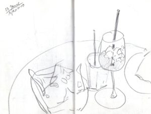 Skizzenbuch Sizilien, Aperitivo in Palermo, 27. Januar 2023