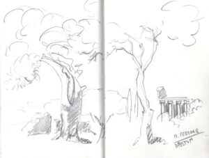Skizzenbuch Sizilien, Paestum, 14. Februar 2023