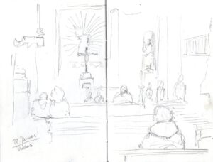Skizzenbuch Sizilien, Palermo Duomo, 22. Januar 2023