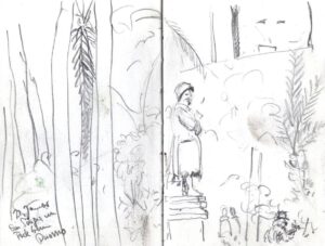 Skizzenbuch Sizilien, Palermo Giardino di Villa Bonnano 22. Januar 2023