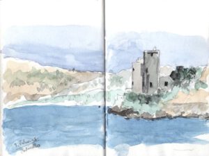 Skizzenbuch Sizilien, Porticello am Hafen, 1. Februar 2023