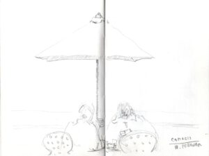 Skizzenbuch Sizilien, Promenade in Camogli, 18. Februar 2023
