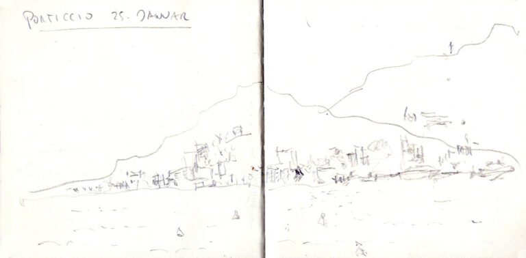 Jojo Wolff: Skizzenbuch Korsika/Nizza 2025, 25. Januar, Porticcio