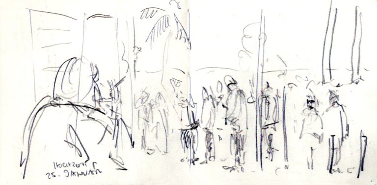 Jojo Wolff: Skizzenbuch Korsika/Nizza 2025, 25. Januar, Ajaccio