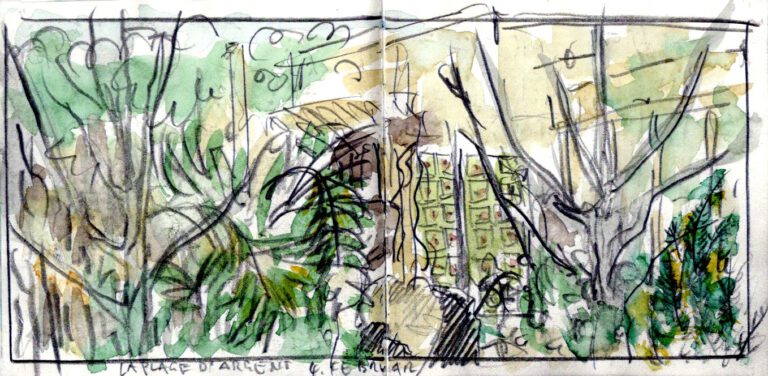 Jojo Wolff: Skizzenbuch Korsika/Nizza 2025, 4. Februar, Plage d'Argent