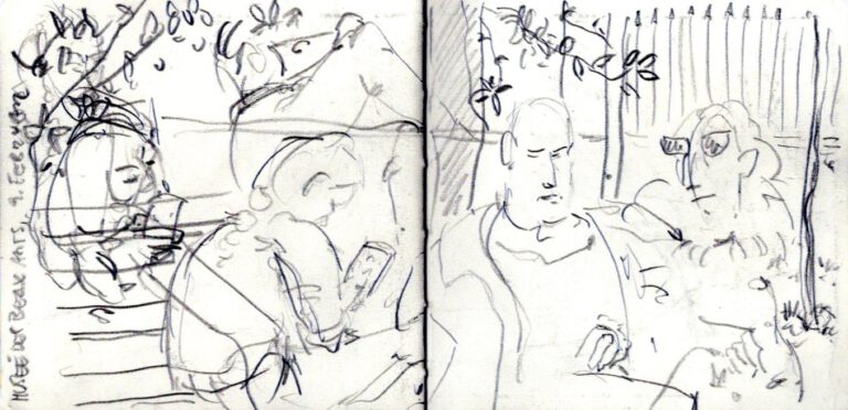 Jojo Wolff: Skizzenbuch Korsika/Nizza 2025, 9. Februar, Nizza, Musee des Beaux Arts
