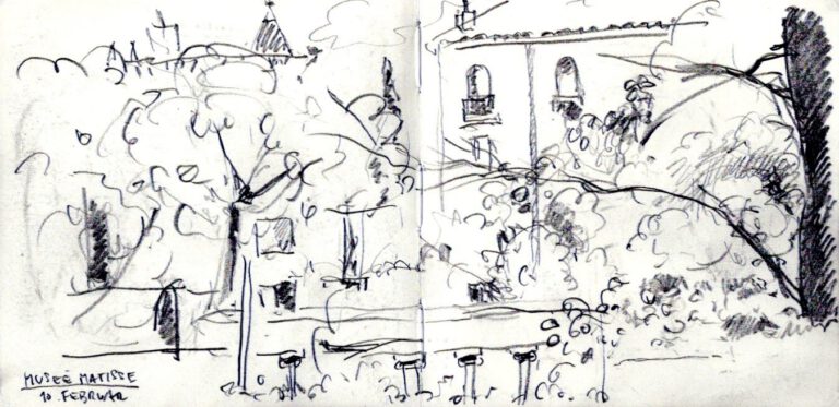 Jojo Wolff: Skizzenbuch Korsika/Nizza 2025, 10. Februar, Nizza, Musee Matisse