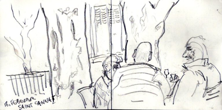 Jojo Wolff: Skizzenbuch Korsika/Nizza 2025, 13. Februar, Saint Cannat