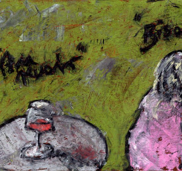 Jojo Wolff 2025: "Au revoir - Bisou", Ölpastell 20x30cm