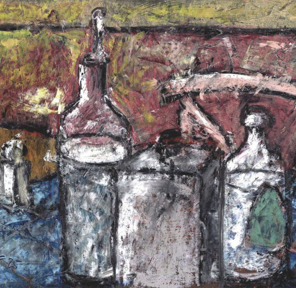Jojo Wolff 2025: Bastia, der erste Abend, Ölpastell, 20x30cm