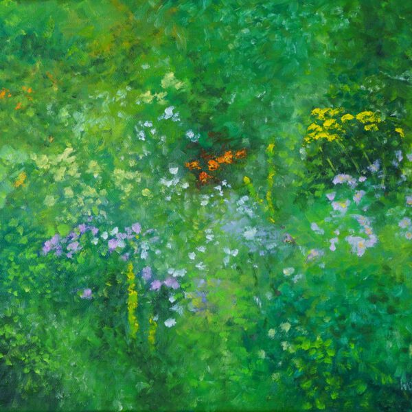 Jojo Wolff: Garten 24. Juli 2025 Öl auf Leinwand 30x40cm