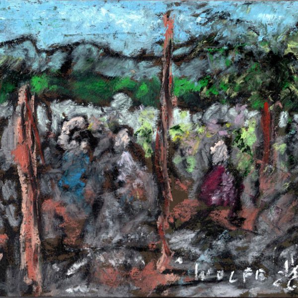 Jojo Wolff 2026: Ajaccio 7. Februar, Ölpastell auf Pappelholz 21x30cm